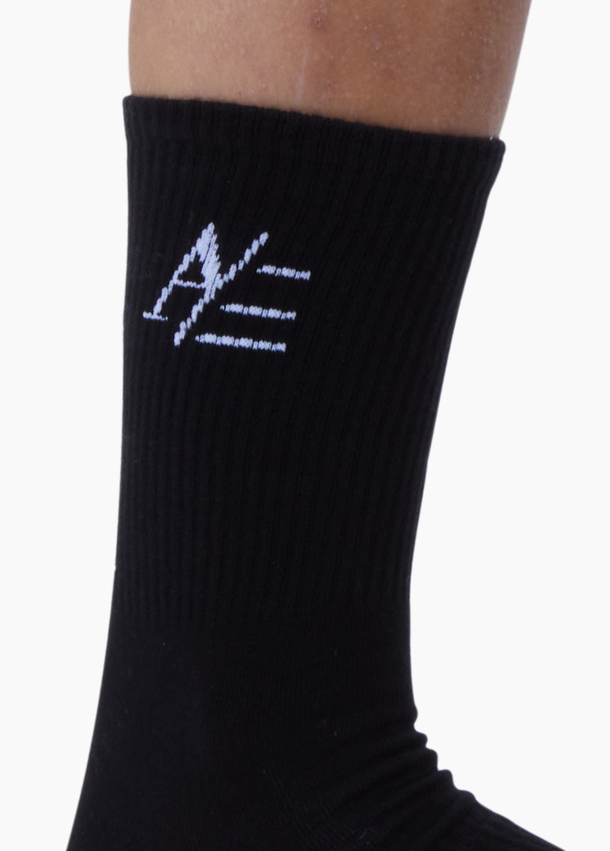AresGymClothing Black Cushion Crew Socks (3-pack)