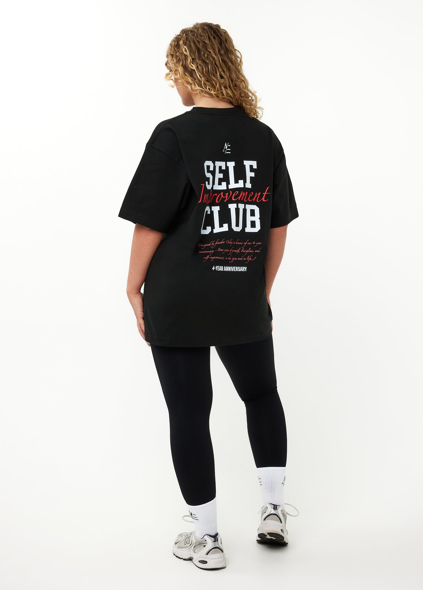 Oversized T Shirt Black Red 4 Year Anniversary