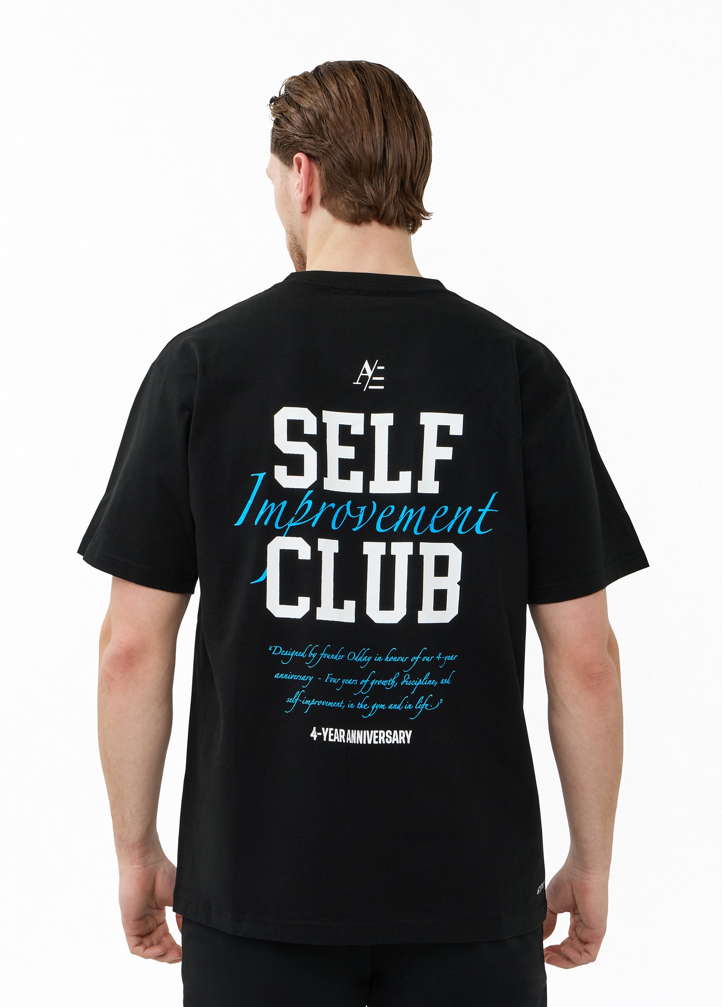 Oversized T Shirt Black Blue 4 Year Anniversary